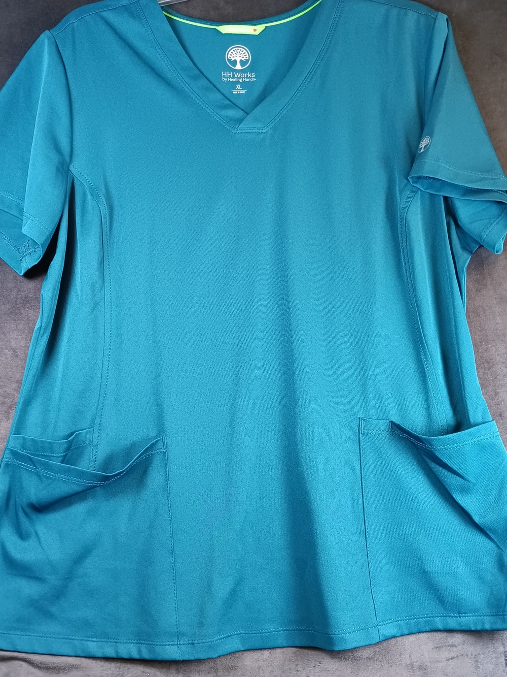 Healing Hands Teal V-Neck Men’s Scrub Top XL